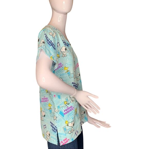 Peanuts Scrub Top Short sleeve two front pockets size S - Picture 6 of 8